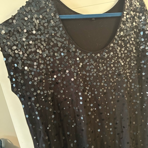 MXM Tops - MXM Black Sequin Short Sleeve Top